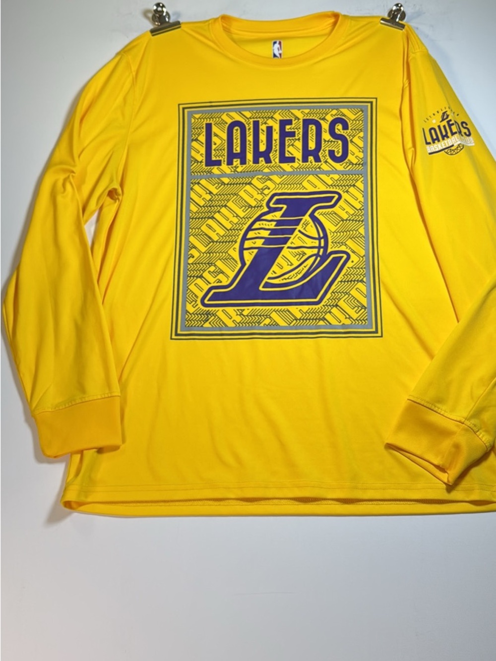 NBA Los Angeles Lakers Yellow and Purple Long Sleeve Tee